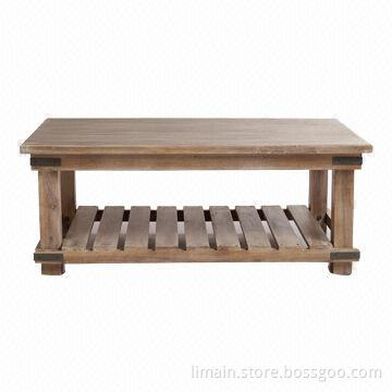 Coffee Table, Sized 46 x 28 x 18.4-inch, Weathered Beach Finish
